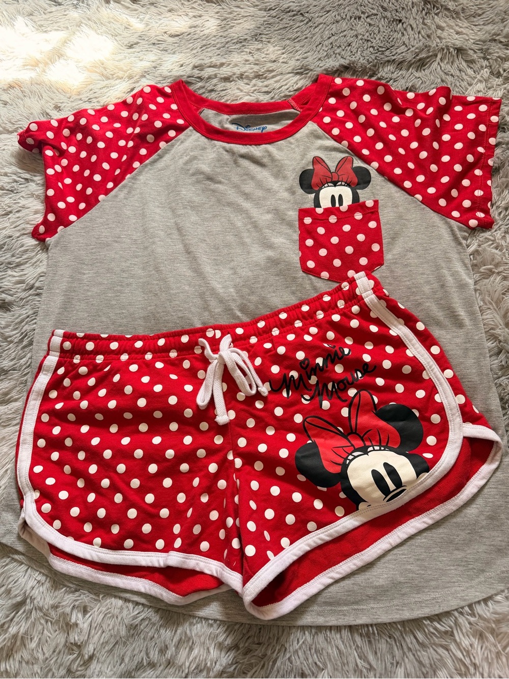 Disney Minnie Mouse Red Polka Dot women’s short set